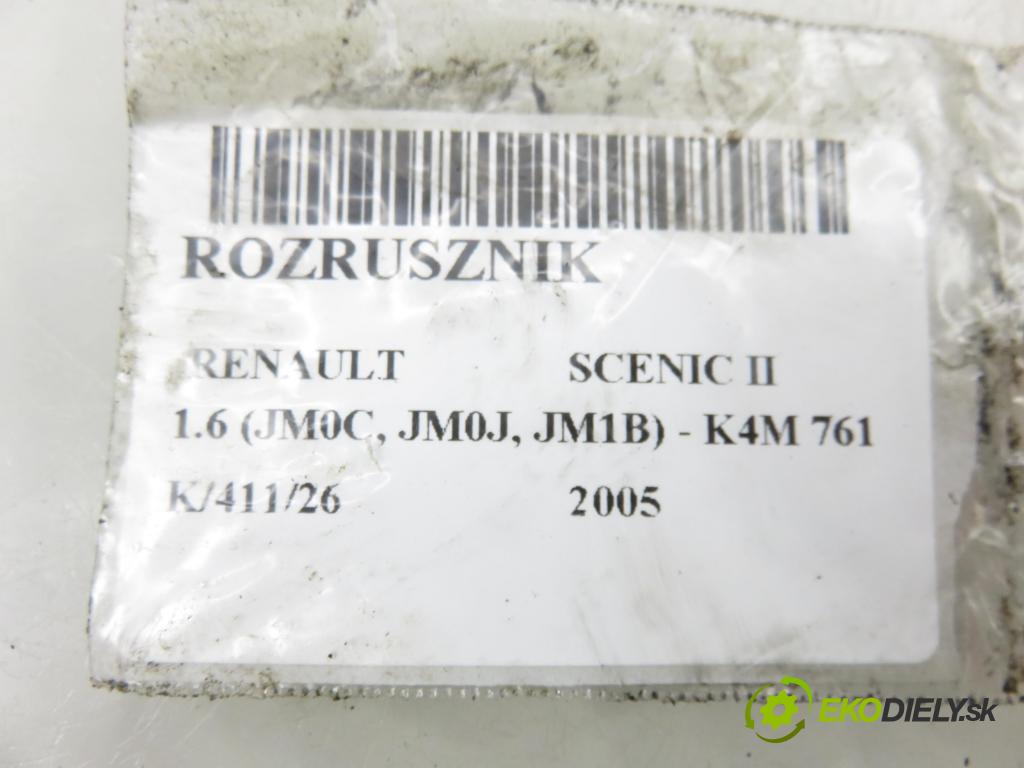 RENAULT SCENIC II (JM0/1_) MINIVAN 2005 0,00 1.6 (JM0C, JM0J, JM1B) - K4M 761 1598,00 startér 8200266777B ; TS10E3 (Startér)