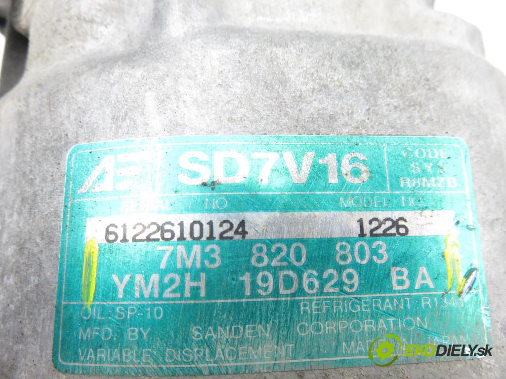 FORD GALAXY (WGR) VAN 2002 85,00 1.9 TDI PD 115 - AUY 1896,00 KOMPRESOR: klimatizace 7M3820803 ; YM2H19D629BA (Kompresor klimatizace)