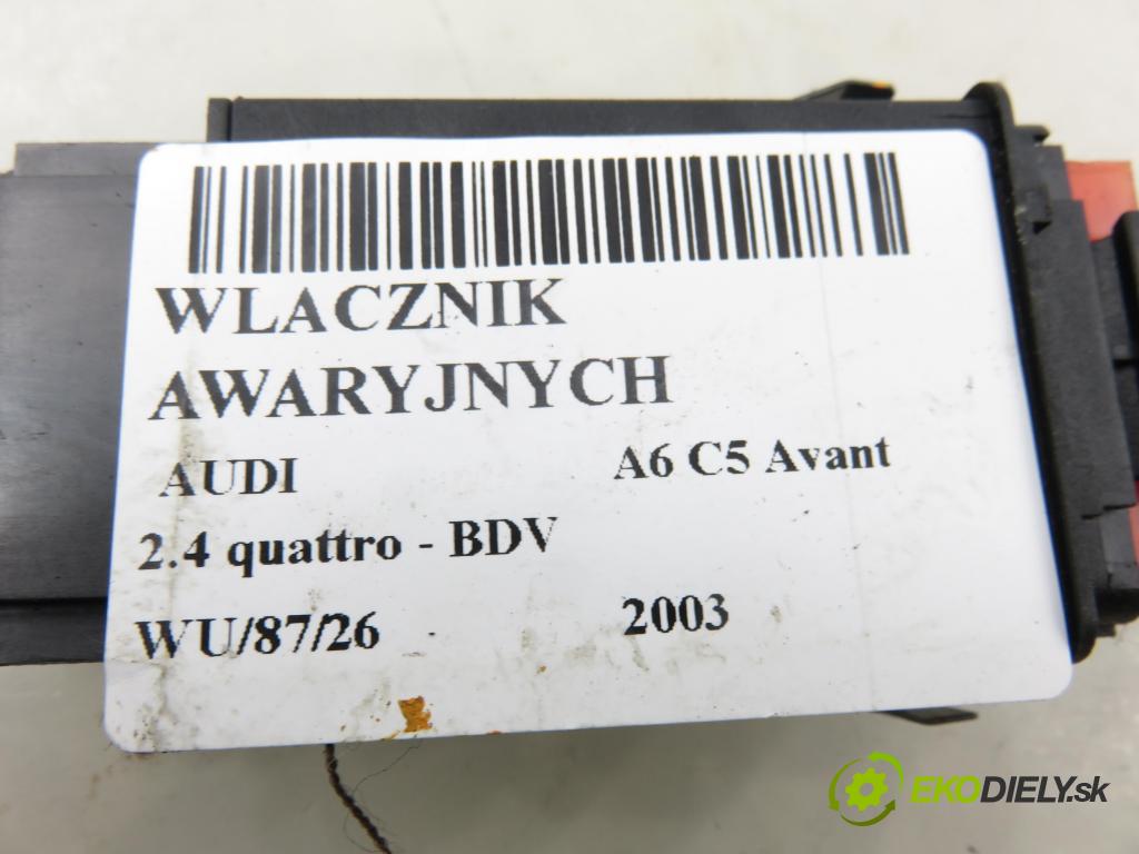 AUDI A6 Avant (4B5, C5) KOMBI 2003 125,00 2.4 quattro - BDV 2393,00 prepínač výstražných (núdzových) 4B0941509D