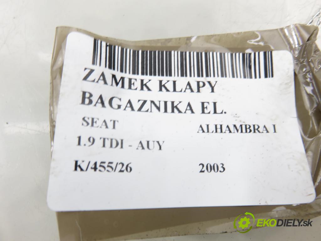 SEAT ALHAMBRA (7V8, 7V9) MINIVAN 2003 85,00 1.9 TDI PD 115 - AUY 1896,00 zámok dverí kufor EL.
