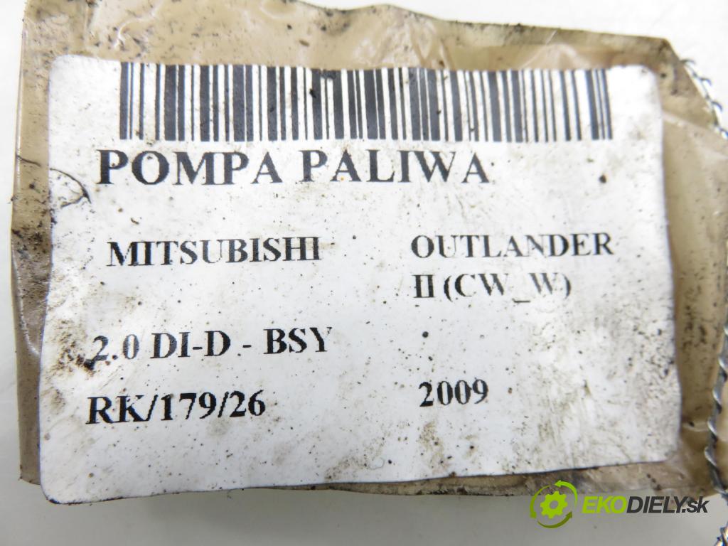 MITSUBISHI OUTLANDER II (CW_W) SUV 2009 103,00 2.0 DI-D 140 - BSY (Volkswagen Group) 1968,00 Pumpa paliva