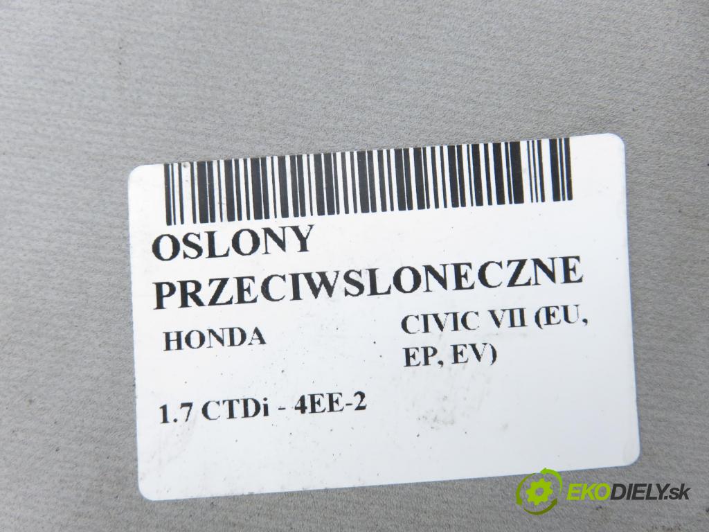 HONDA CIVIC VII Hatchback (EU, EP, EV) HB 2003 74,00 1.7 CTDi 101 - 4EE-2 (Isuzu) 1686,00 kryty protislnečné
