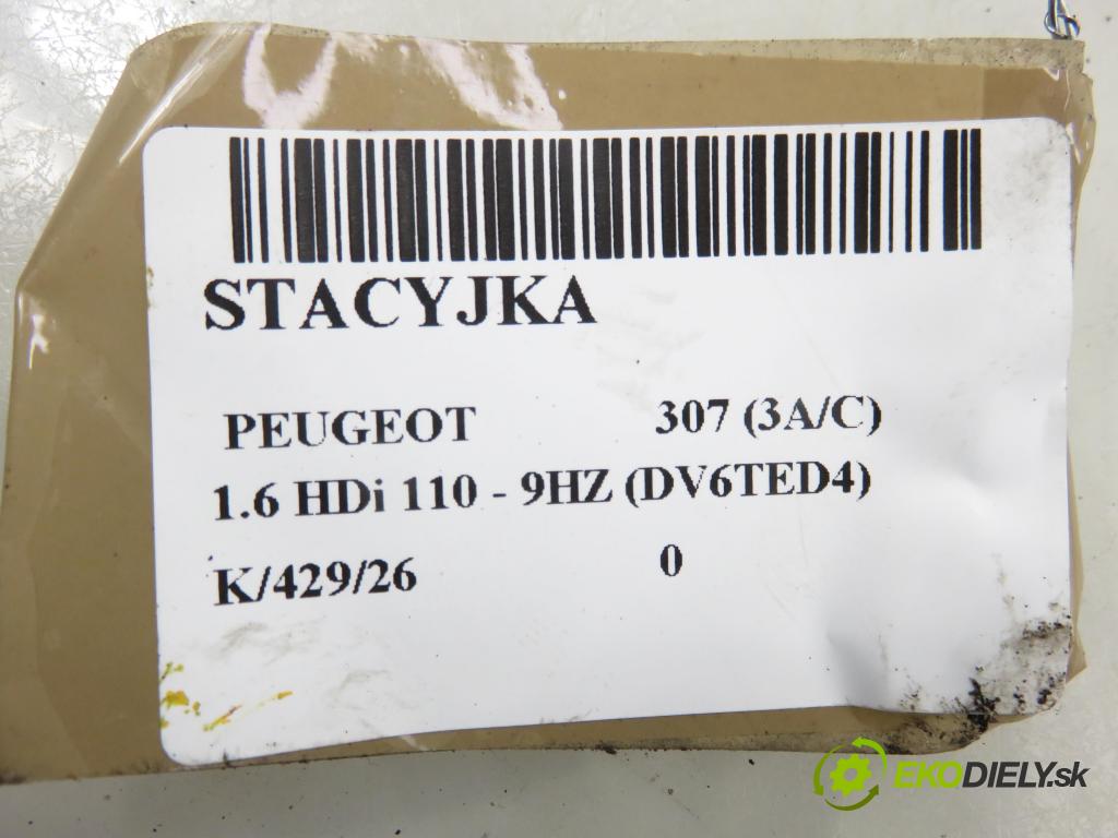 PEUGEOT 307 (3A/C) HB 2005 66,00 1.6 HDi 90 - 9HX (DV6ATED4) 1560,00 spinačka 9648445180 (Spínacia skrinka)