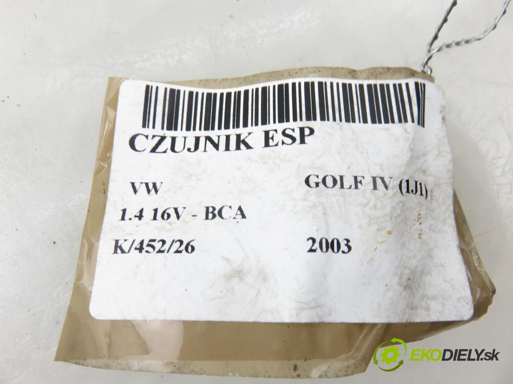 VW GOLF IV (1J1) HB 2003 55,00 1.4 16V - BCA 1390,00 Snímač ESP 1J1907637D ; 10098004822