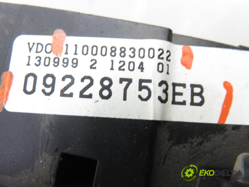 OPEL ASTRA G liftback (T98) HB 1999 55,00 1.6 8V 75 1598,00 prístrojovka elektrický 110008830022 ; 09228753EB