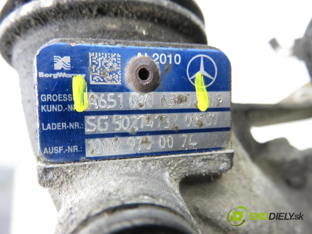 MERCEDES-BENZ SPRINTER 3,5-t Skrzynia (906) FURGON 2011 95,00 313 CDI (906.631, 906.633, 906.635, 906.637) - OM 2143,00 Turbodúchadlo 6510906380 ; 6510900980 (Turbodúchadlo (kompletné))