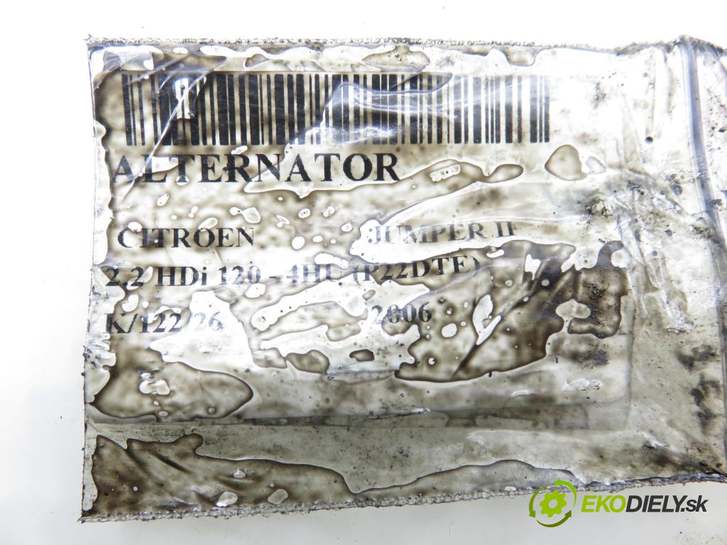 CITROEN JUMPER Skrzynia FURGON 2006 88,00 2.2 HDi 120 - 4HU (P22DTE) 2198,00 Alternátor 6CIT103200BC ; 0121615002 (Alternátor)