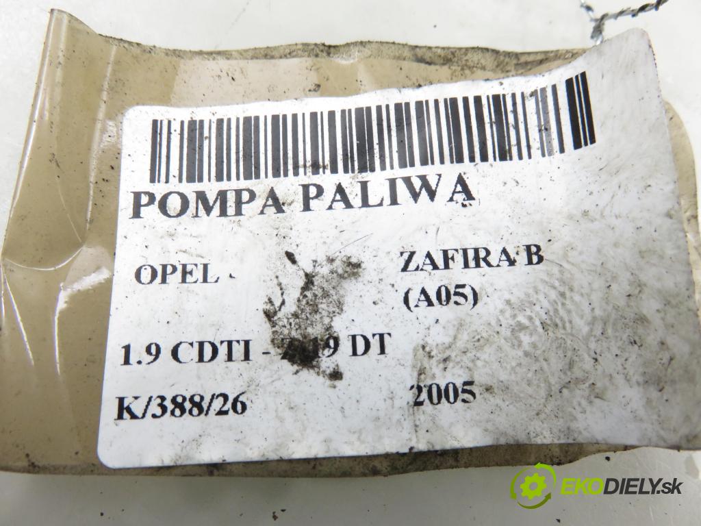 OPEL ZAFIRA B (A05) MINIVAN 2005 88,00 1.9 CDTI 8V 120 - Z 19 DT 1910,00 Pumpa paliva 13129984 ; 13129984DH ; 0580303063