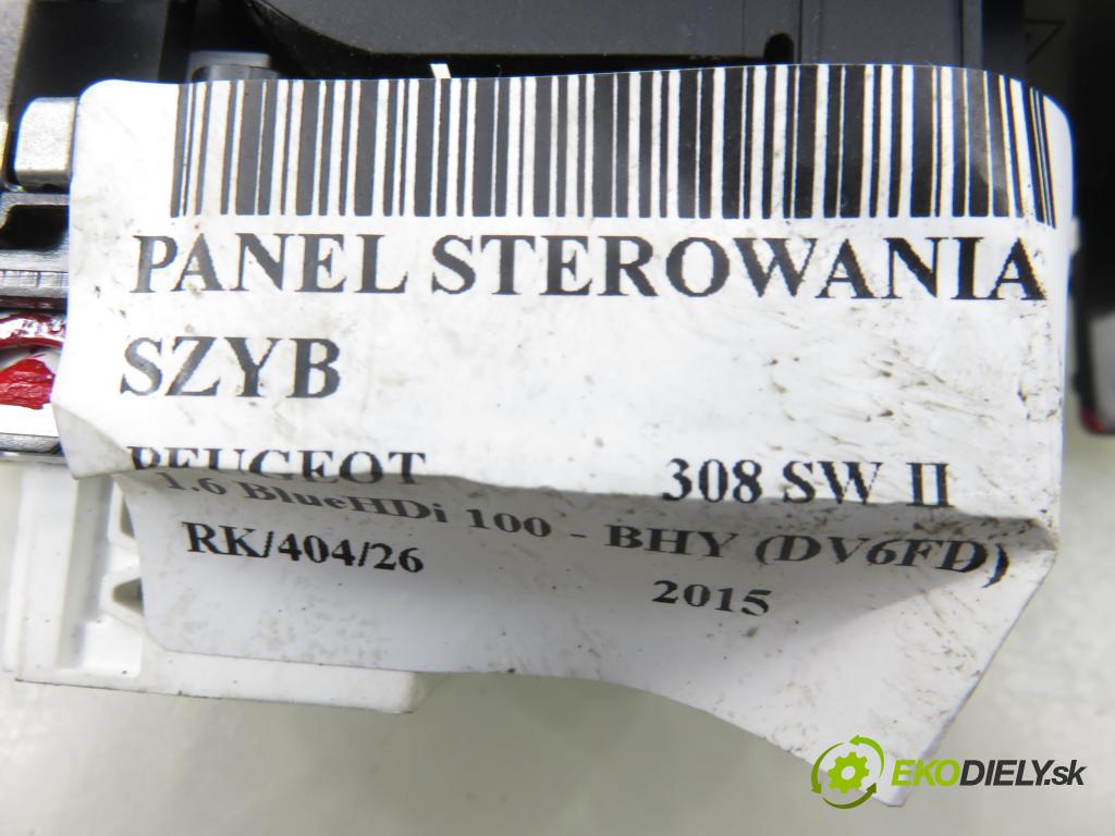 PEUGEOT 308 SW II KOMBI 2015 73,00 1.6 BlueHDi 100 - BHY (DV6FD) 1560,00 Panel ovládania okien 96783350ZD ; 98031625