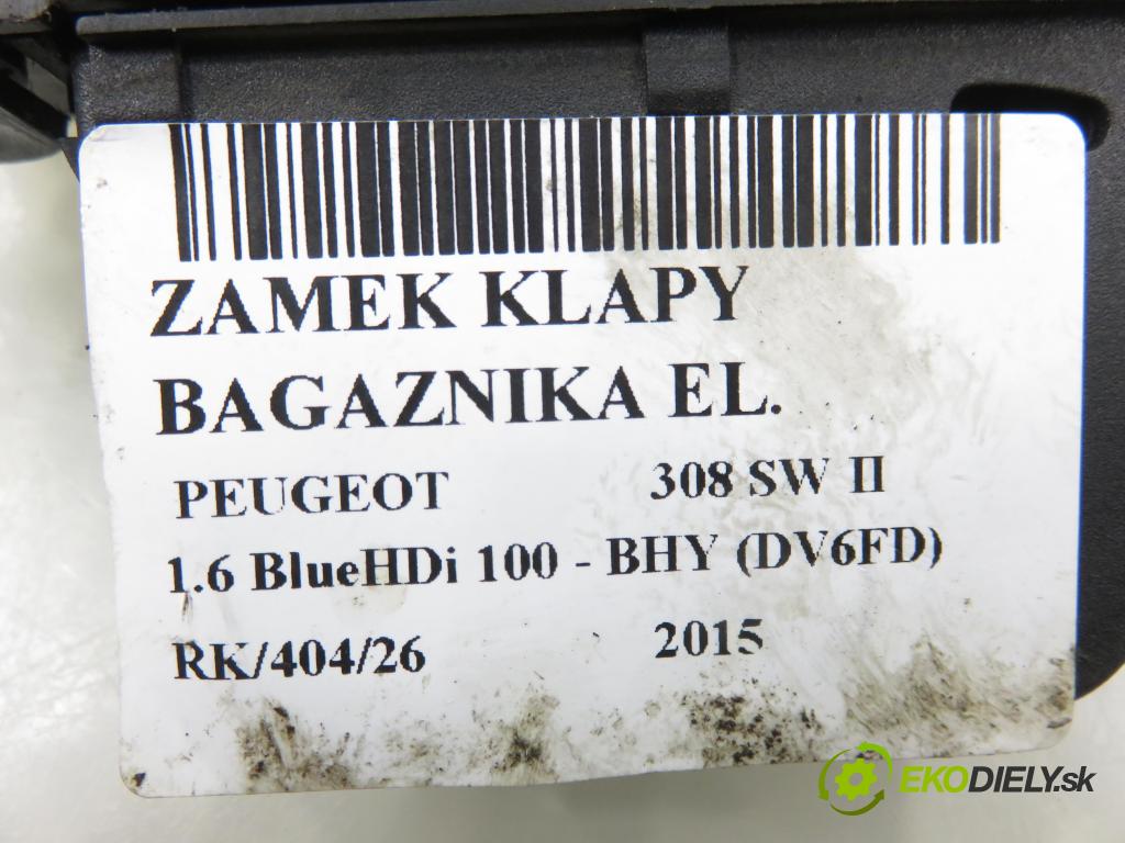 PEUGEOT 308 SW II KOMBI 2015 73,00 1.6 BlueHDi 100 - BHY (DV6FD) 1560,00 zámok dveří kufr EL. 9804762080