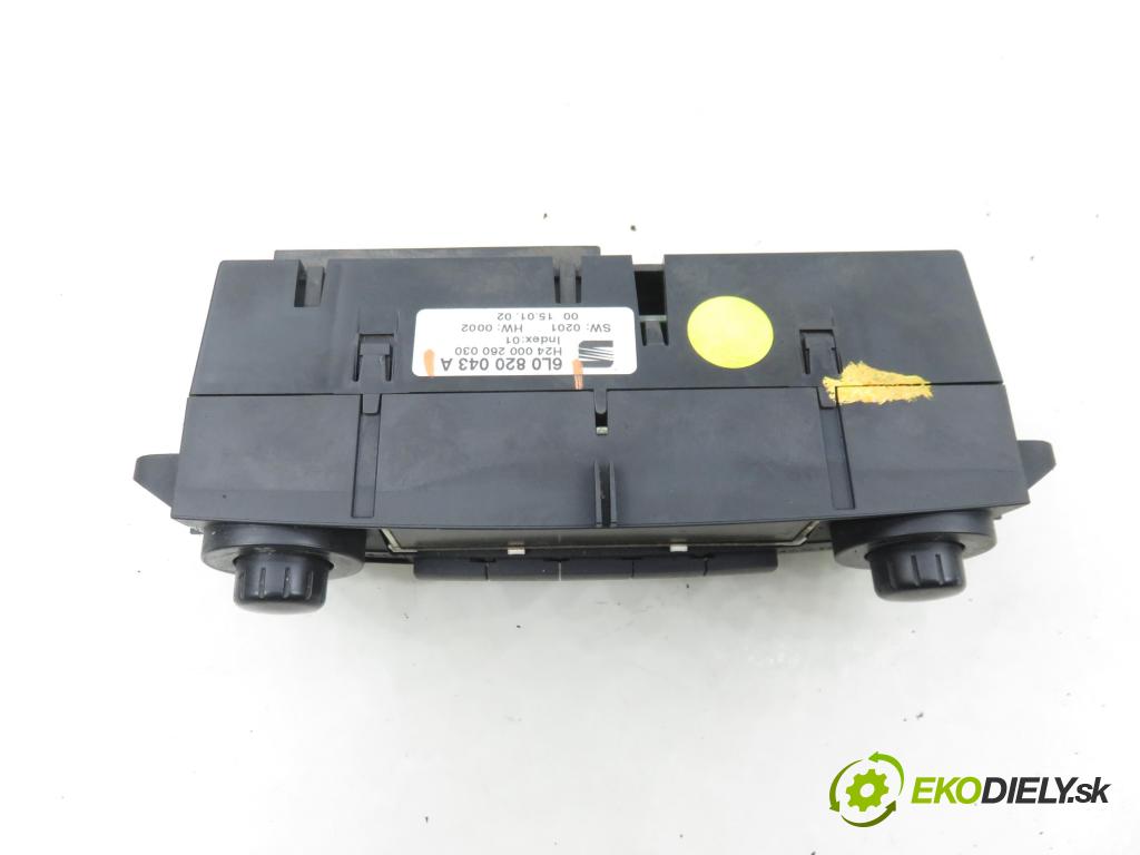 SEAT IBIZA III (6L1) HB 2002 96,00 1.9 TDI PD 130 - ASZ 1896,00 Panel kúrenia KLIMATRONIK 6L0820043A