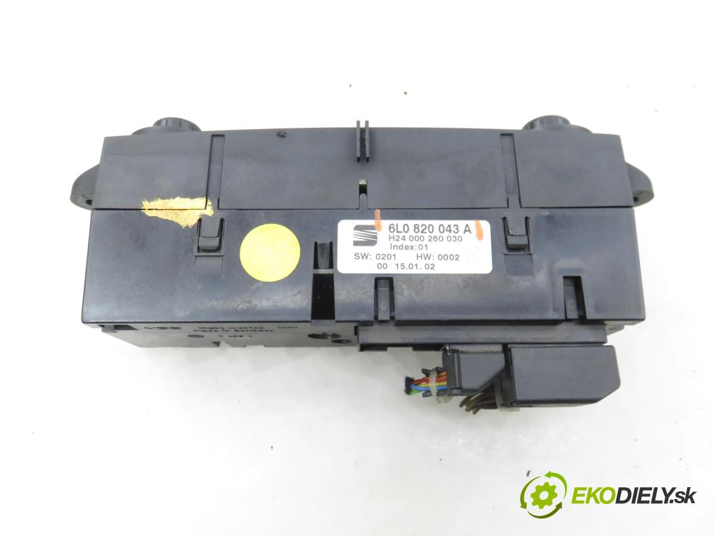 SEAT IBIZA III (6L1) HB 2002 96,00 1.9 TDI PD 130 - ASZ 1896,00 Panel kúrenia KLIMATRONIK 6L0820043A