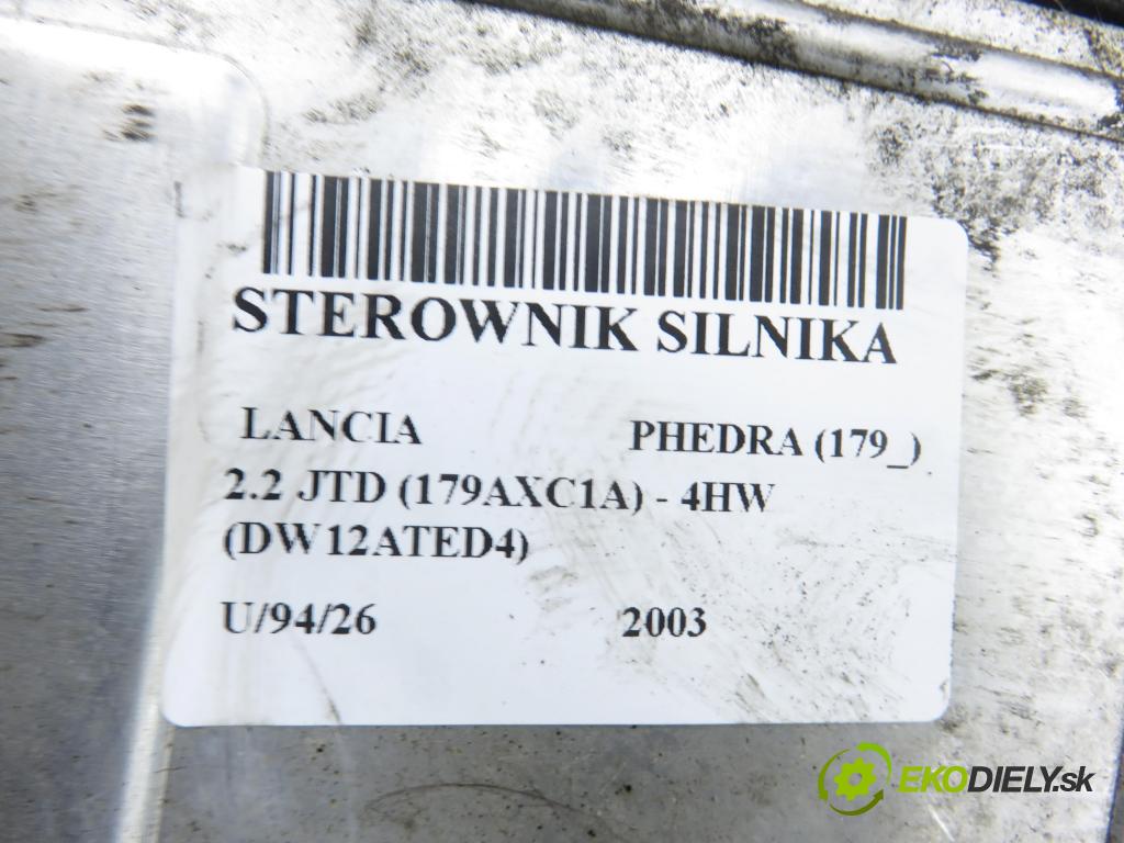 LANCIA PHEDRA (179_) MINIVAN 2003 94,00 2.2 JTD (179AXC1A) - 4HW (DW12ATED4) 2179,00 Riadiaca jednotka Motor 0281011133 ; 9647474680