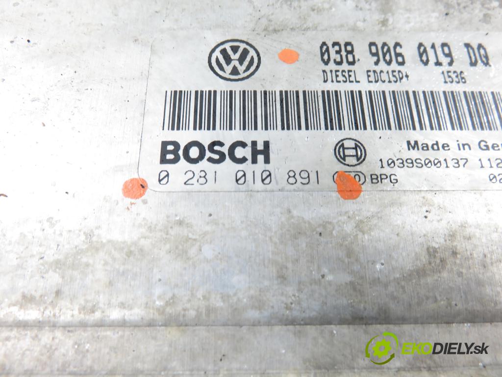 SEAT IBIZA III (6L1) HB 2002 96,00 1.9 TDI PD 130 - ASZ 1896,00 řídící jednotka motora 038906019DQ ; 0281010891