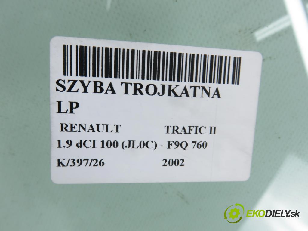 RENAULT TRAFIC II Autobus (JL) BUS 2002 74,00 1.9 dCI 100 (JL0C) - F9Q 760 1870,00 Okno TROJUHOLNÍKÝ LP