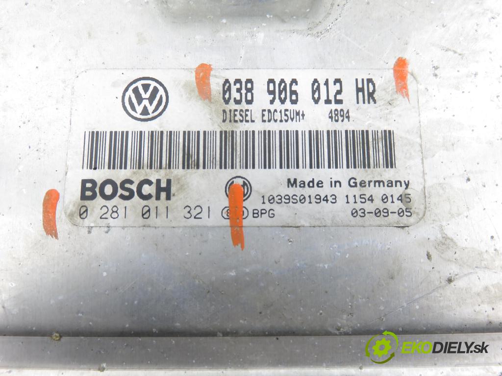 SKODA FABIA I (6Y2) HB 2004 47,00 1.9 SDI - ASY 1896,00 Riadiaca jednotka Motor 038906012HR ; 0281011321