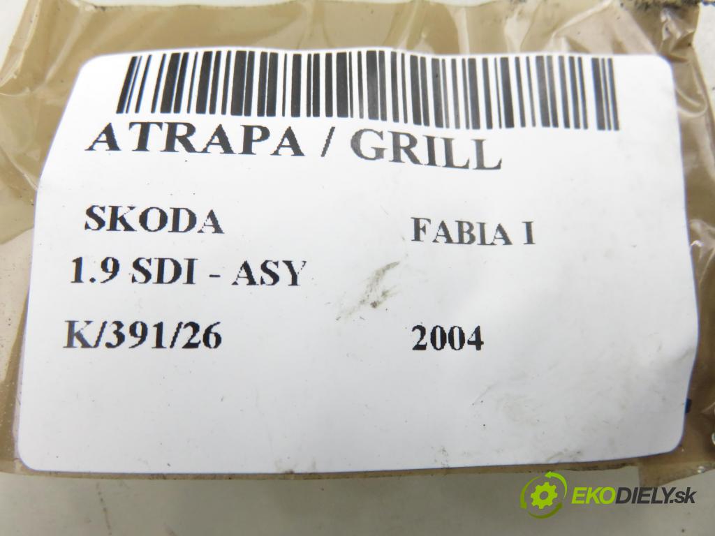 SKODA FABIA I (6Y2) HB 2004 47,00 1.9 SDI - ASY 1896,00 Mriežka / maska 6Y0853668