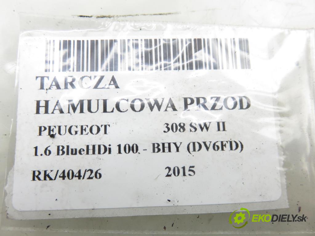 PEUGEOT 308 SW II KOMBI 2015 73,00 1.6 BlueHDi 100 - BHY (DV6FD) 1560,00 Lamela kotúč brzdová predný