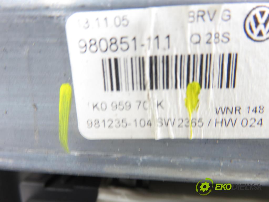 VW PASSAT B6 Variant (3C5) KOMBI 2005 77,00 1.9 TDI - BKC 1896,00 Mechanizmus okien 1K0959793G ; 1K0959701K ; 3C1837755F