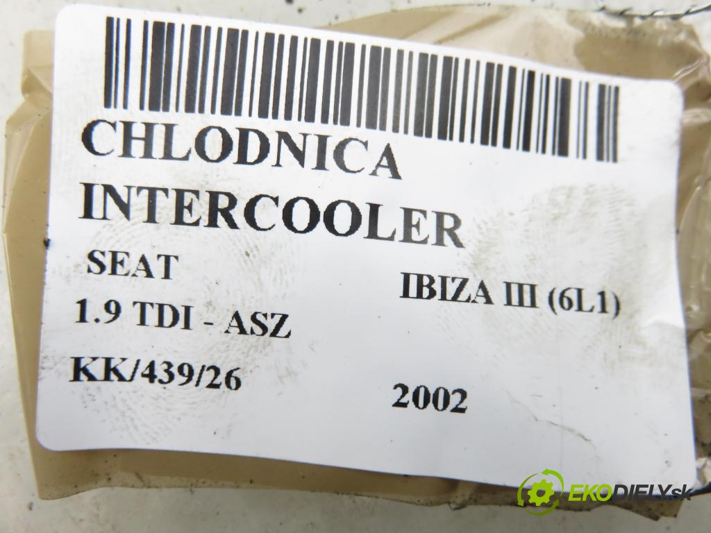 SEAT IBIZA III (6L1) HB 2002 96,00 1.9 TDI PD 130 - ASZ 1896,00 chladič intercooler 6Q0145804B