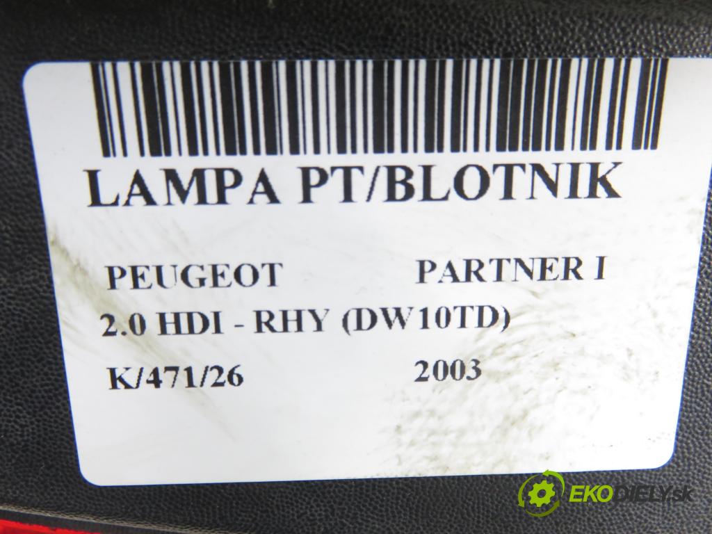 PEUGEOT PARTNER Combispace (5F) KOMBIVAN 2003 66,00 2.0 HDI - RHY (DW10TD) 1997,00 světlo pravé zadní