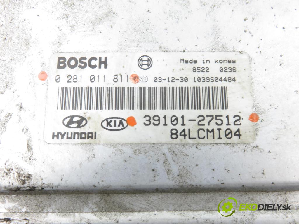 HYUNDAI ACCENT II (LC) LIFTBACK 2004 60,00 1.5 CRDi - D3EA 1493,00 řídící jednotka motora 0281011811 ; 3910127512