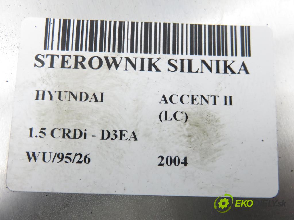 HYUNDAI ACCENT II (LC) LIFTBACK 2004 60,00 1.5 CRDi - D3EA 1493,00 řídící jednotka motora 0281011811 ; 3910127512