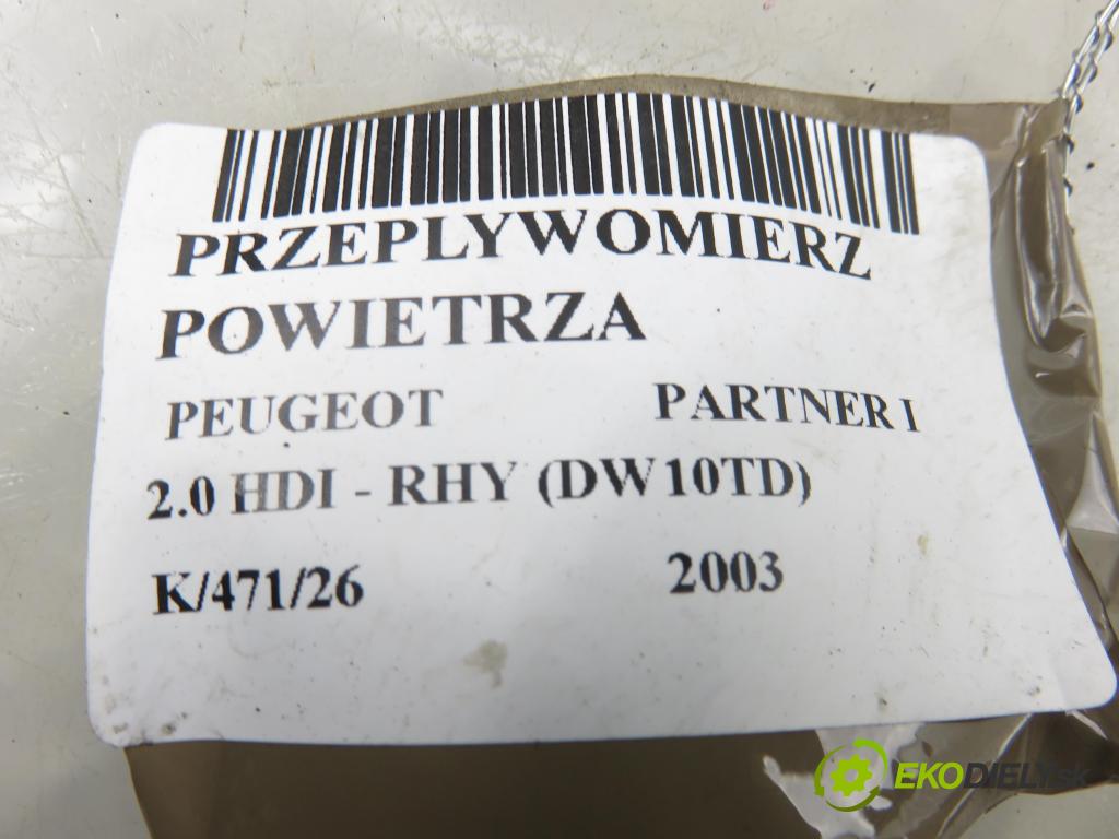 PEUGEOT PARTNER Combispace (5F) KOMBIVAN 2003 66,00 2.0 HDI - RHY (DW10TD) 1997,00 váha vzduchu vzduchu 9629471080
