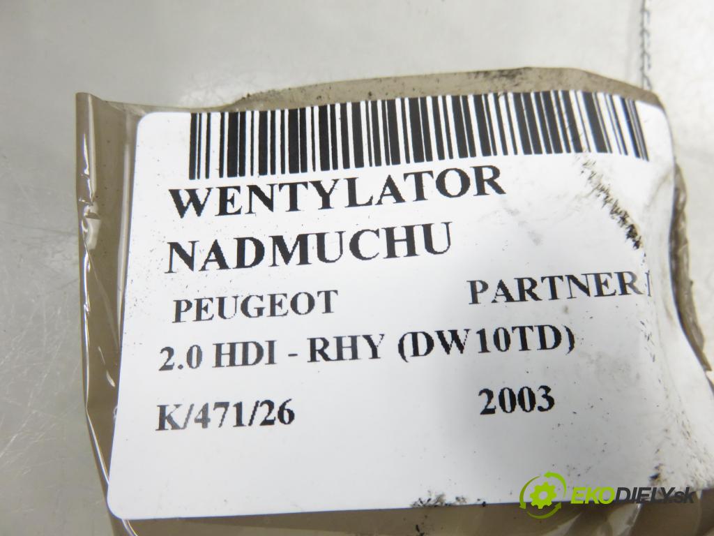 PEUGEOT PARTNER Combispace (5F) KOMBIVAN 2003 66,00 2.0 HDI - RHY (DW10TD) 1997,00 ventilátor větráku N030840S