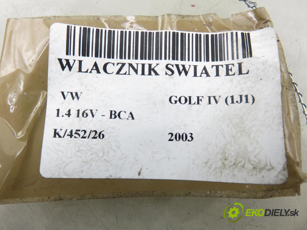 VW GOLF IV (1J1) HB 2003 55,00 1.4 16V - BCA 1390,00 prepínač svetlá 109928