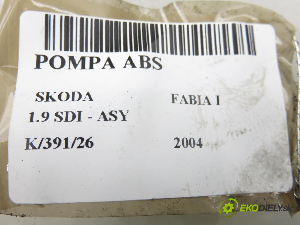 SKODA FABIA I (6Y2) HB 2004 47,00 1.9 SDI - ASY 1896,00 Pumpa ABS 0265800003 (Pumpa ABS)