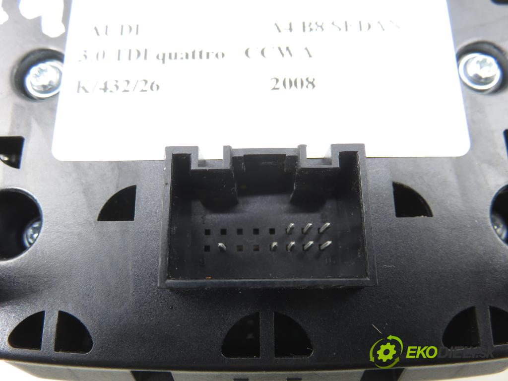 AUDI A4 (8K2, B8) SEDAN 2008 176,00 3.0 TDI quattro - CCWA 2967,00 Panel ovládania IDRIVE 8T0919609
