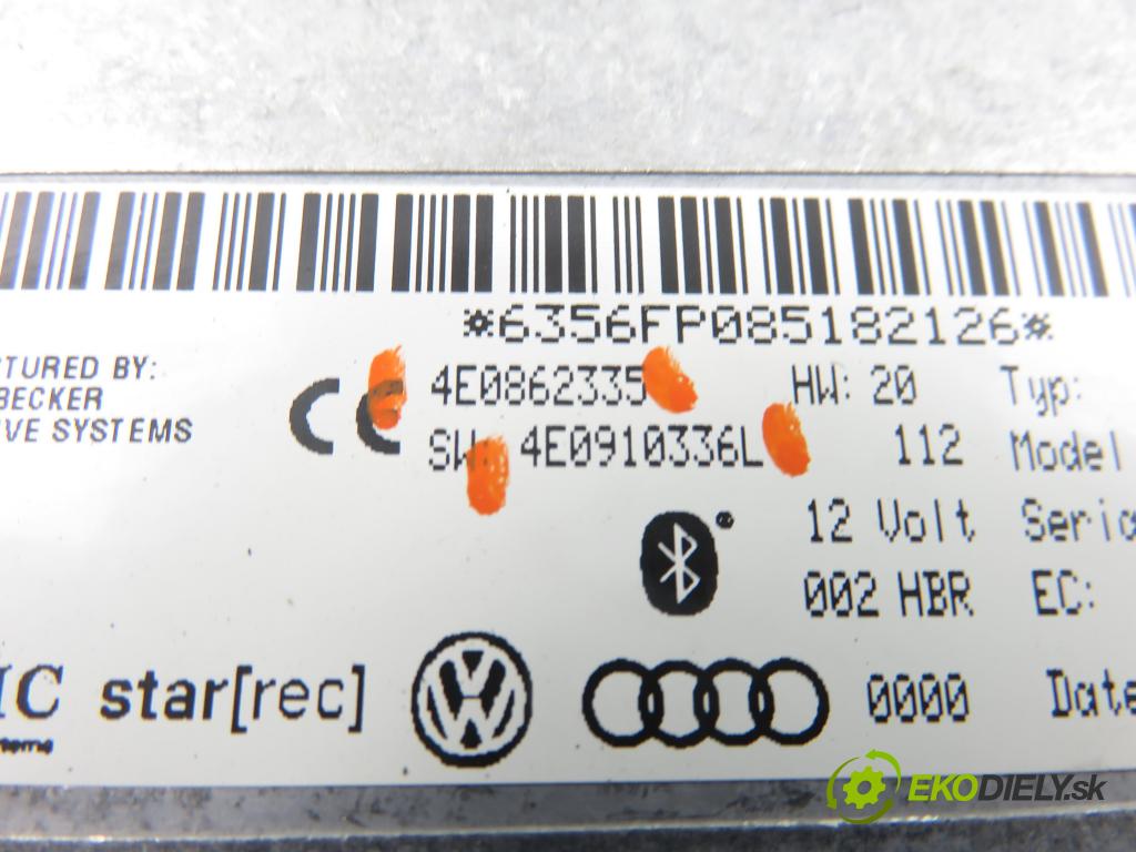 AUDI A4 (8K2, B8) SEDAN 2008 176,00 3.0 TDI quattro - CCWA 2967,00 MODUL BLUETOOTH 4E0910336L ; 4E0862335