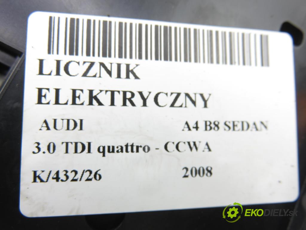 AUDI A4 (8K2, B8) SEDAN 2008 176,00 3.0 TDI quattro - CCWA 2967,00 Prístrojovka elektrický 8K0920930C