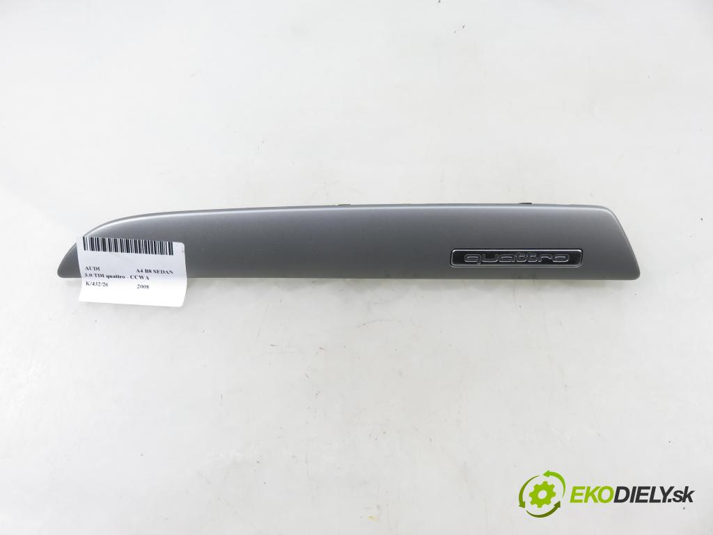AUDI A4 (8K2, B8) SEDAN 2008 176,00 3.0 TDI quattro - CCWA 2967,00 lišta desky palubní 8K1853190A