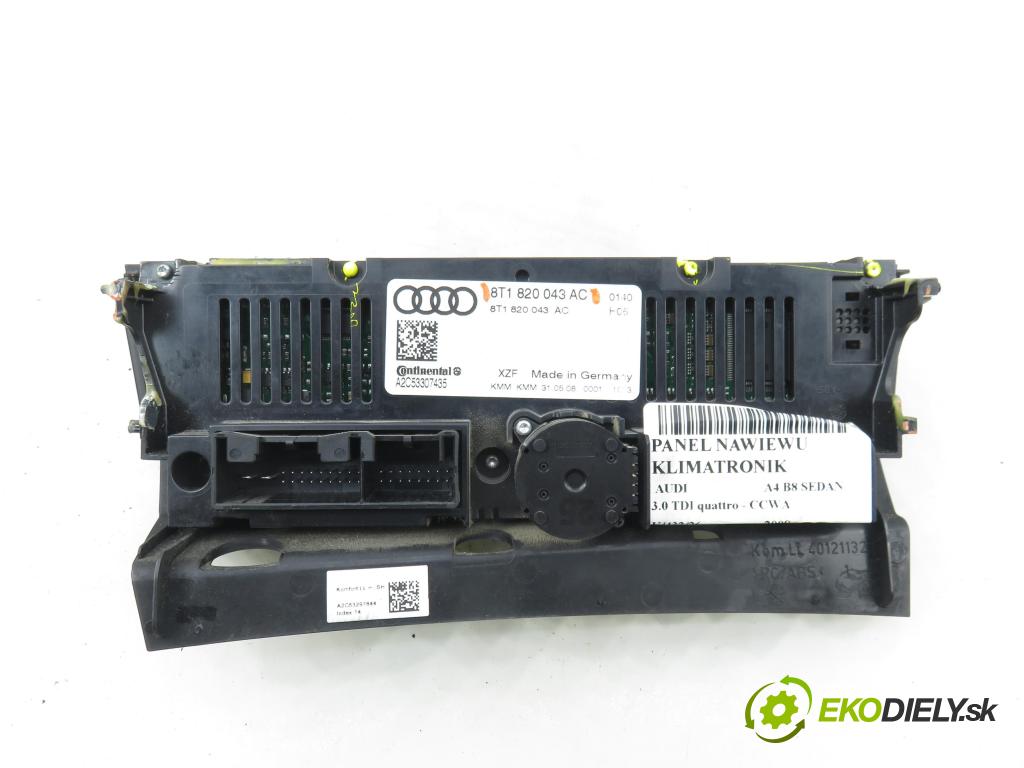 AUDI A4 (8K2, B8) SEDAN 2008 176,00 3.0 TDI quattro - CCWA 2967,00 Panel kúrenia KLIMATRONIK 8T1820043AC
