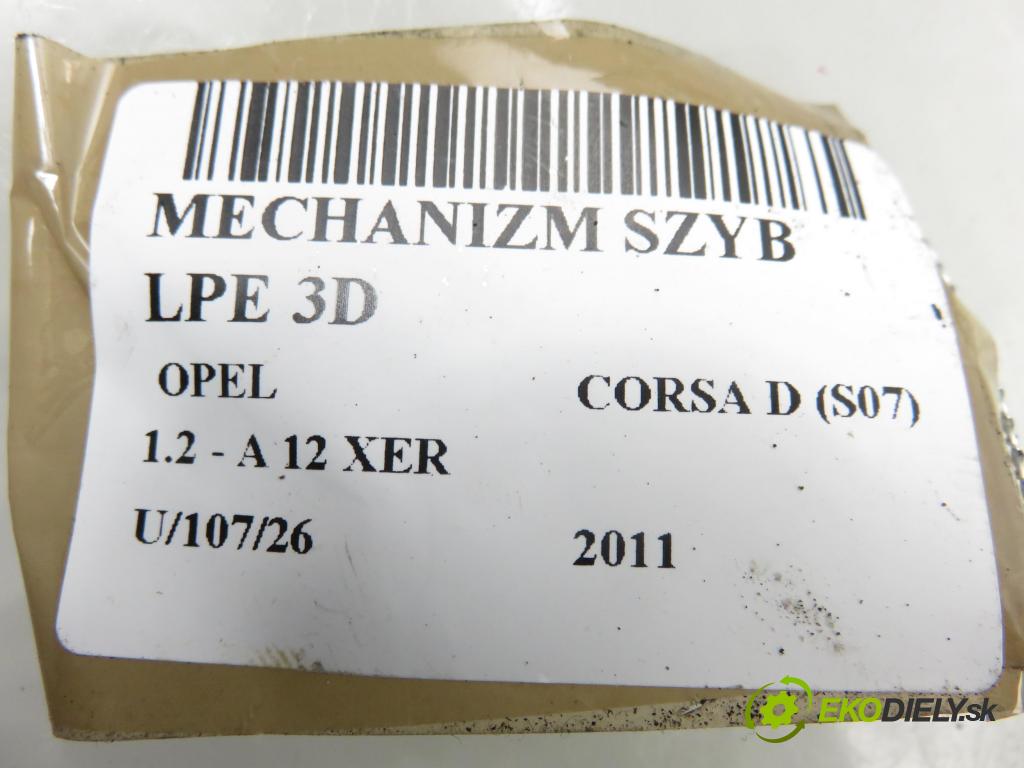 OPEL CORSA D (S07) HB 2011 0,00 1.2 - A 12 XER 1229,00 mechanismus oken 3D 541613212