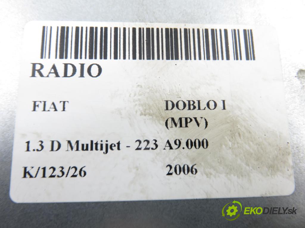 FIAT DOBLO nadwozie wielkoprzestrzenne (MPV) (119_, 223_) KOMBIVAN 2006 62,00 1.3 D Multijet - 223 A9.000 1248,00 RADIO CD 7353883730
