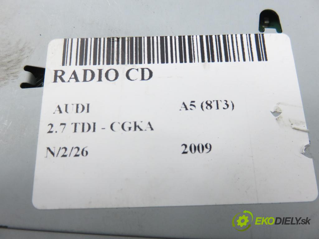 AUDI A5 (8T3) COUPE 2009 140,00 2.7 TDI - CGKA 2698,00 RADIO CD 8T1035186C