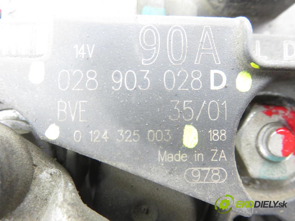 VW GOLF IV (1J1) HB 2002 77,00 1.6 16V 105 - AZD 1598,00 Alternátor 028903028D ; 0124325003 (Alternátor)