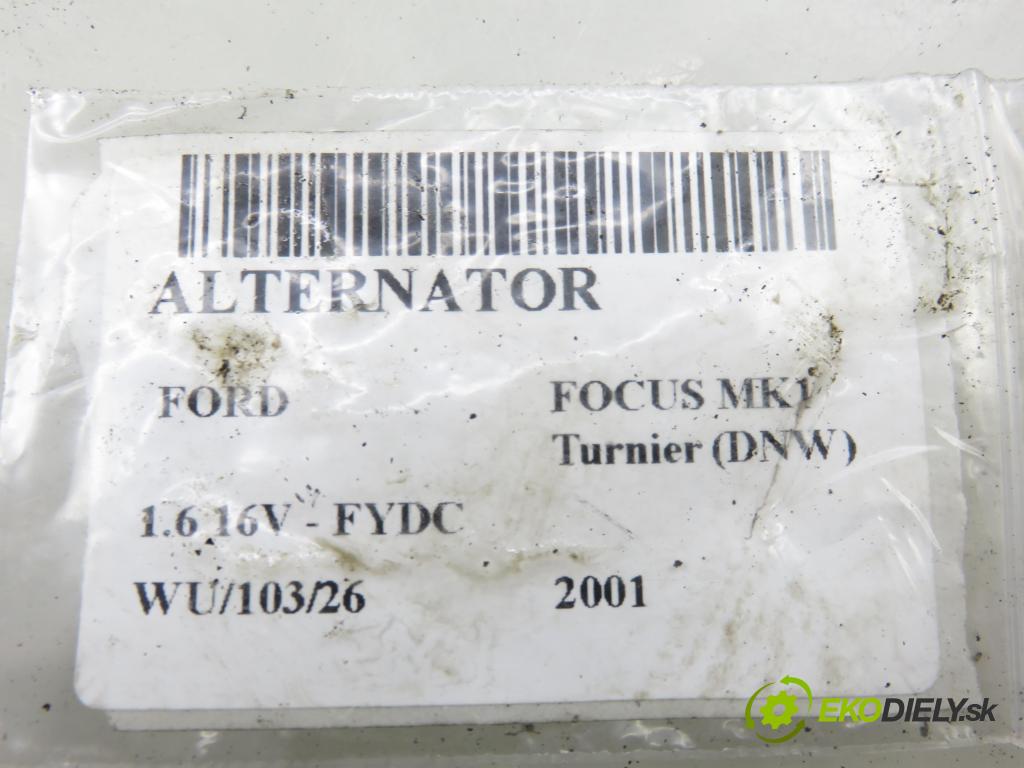 FORD FOCUS Turnier (DNW) KOMBI 2001 74,00 1.6 16V - FYDC 1596,00 Alternátor 98AB10300GH ; 63321679 (Alternátor)