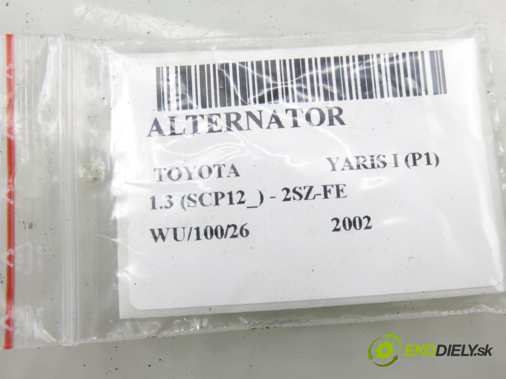 TOYOTA YARIS (_P1_) HB 2002 64,00 1.3 VVTi 87 - 2SZ-FE 1298,00 Alternátor 270600J020 ; MS1022118010 (Alternátor)