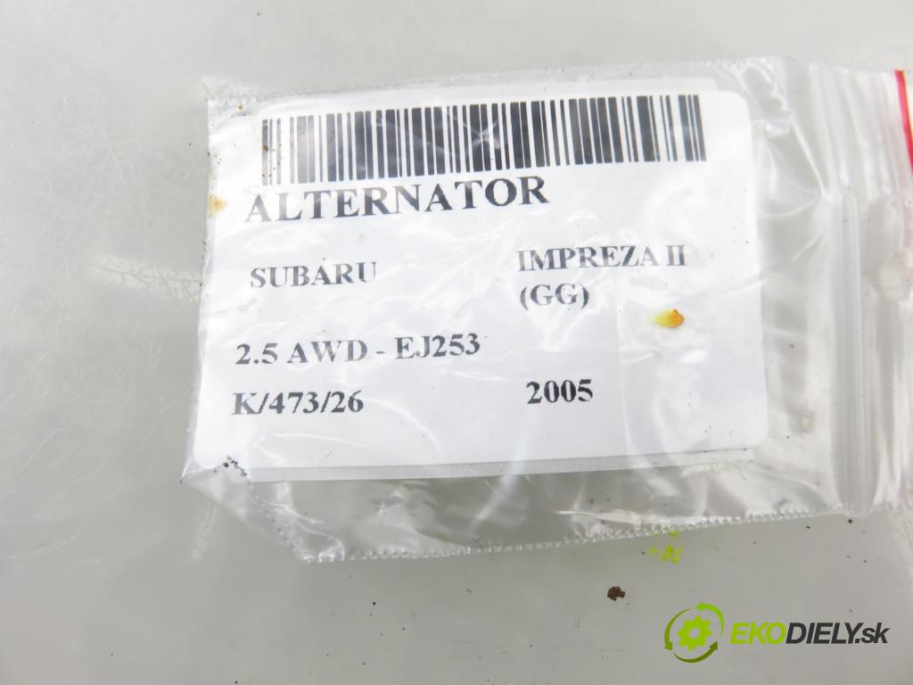 SUBARU IMPREZA kombi (GG) KOMBI 2005 123,00 2.5 167 2457,00 Alternátor 23700AA370 (Alternátor)