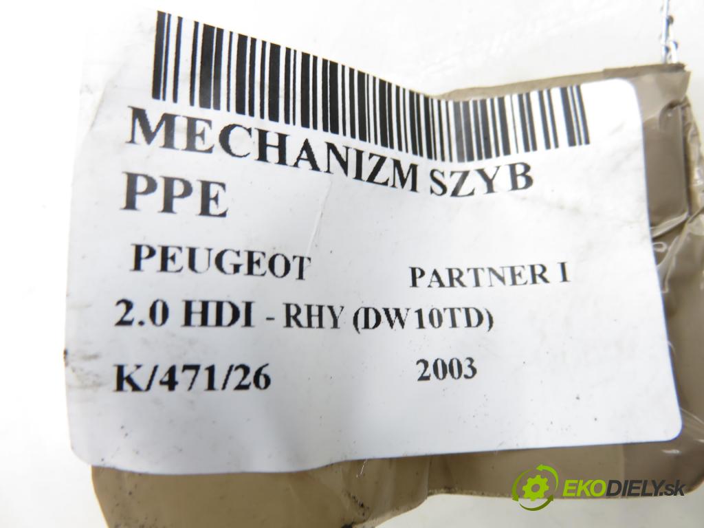 PEUGEOT PARTNER Combispace (5F) KOMBIVAN 2003 66,00 2.0 HDI - RHY (DW10TD) 1997,00 Mechanizmus okien 0130821762