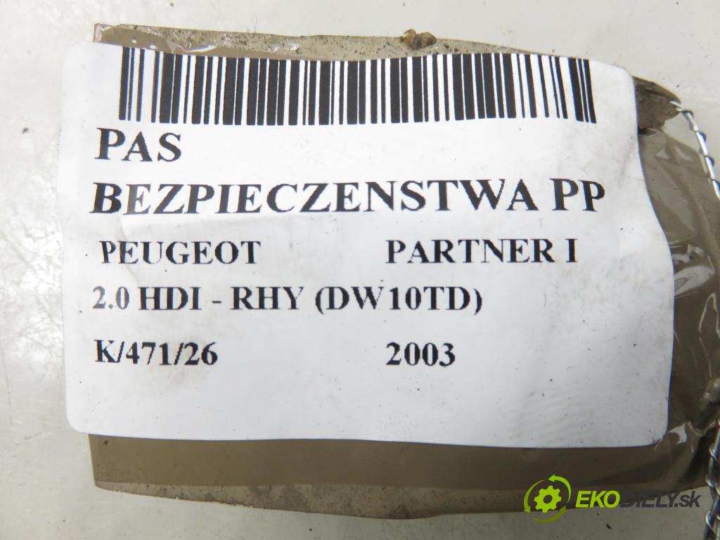 PEUGEOT PARTNER Combispace (5F) KOMBIVAN 2003 66,00 2.0 HDI - RHY (DW10TD) 1997,00 Držiak bezpečnostný PP