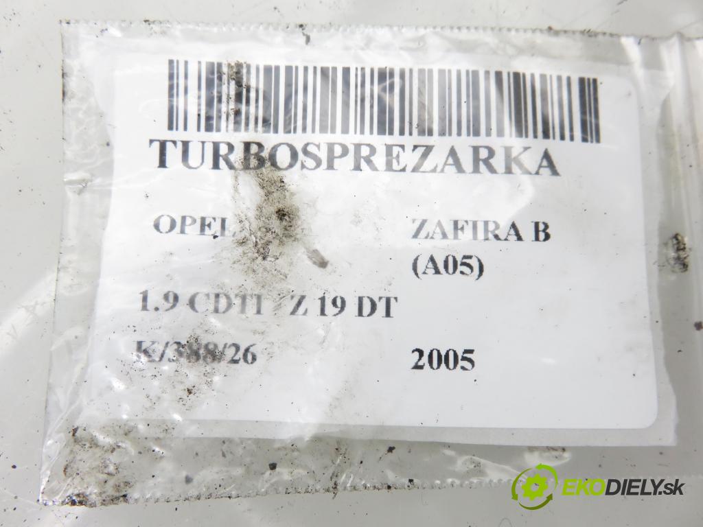 OPEL ZAFIRA B (A05) MINIVAN 2005 88,00 1.9 CDTI 8V 120 - Z 19 DT 1910,00 Turbodúchadlo 55205474 (Turbodúchadlo (kompletné))