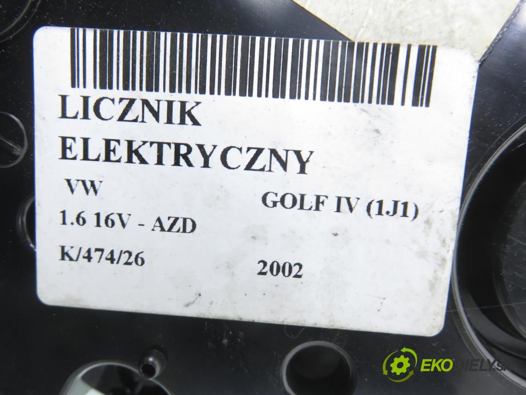 VW GOLF IV (1J1) HB 2002 77,00 1.6 16V 105 - AZD 1598,00 Prístrojovka elektrický 1J0920806B ; 0263637001