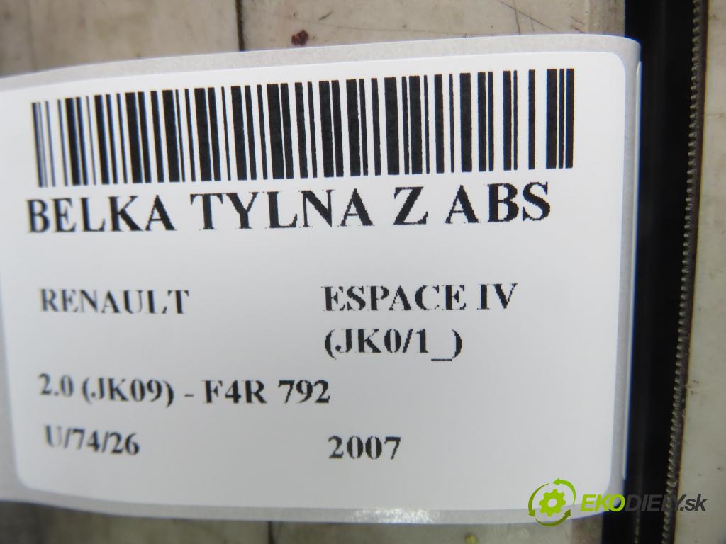 RENAULT ESPACE IV (JK0/1_) MINIVAN 2007 100,00 2.0 (JK09) - F4R 792 1998,00 Výstuha zadná ABS