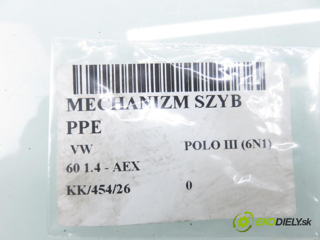 VW POLO (6N1) HB 1997 44,00 1.4 60 1390,00 Mechanizmus okien 6N4959801