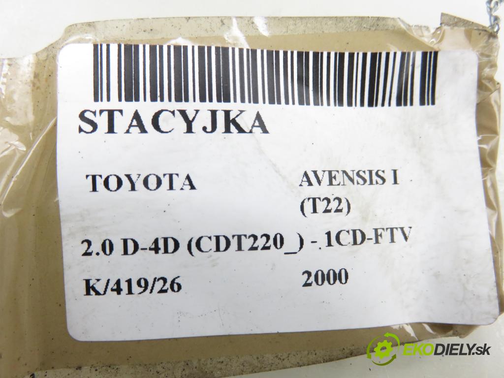 TOYOTA AVENSIS (_T22_) SEDAN 2000 81,00 2.0 D-4D (CDT220_) - 1CD-FTV 1995,00 spinačka 45020 (Spínacia skrinka)
